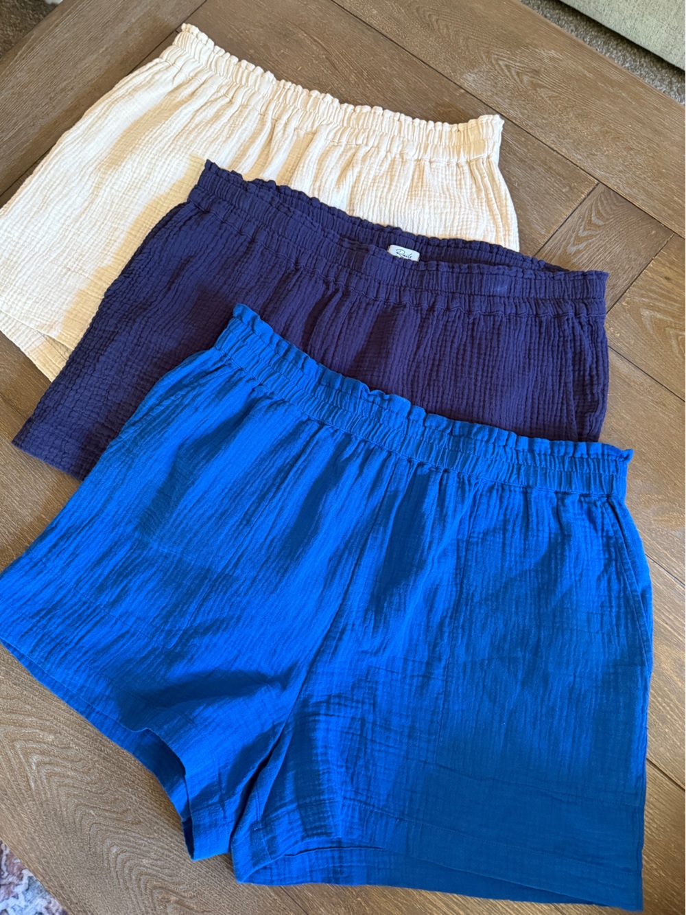 Rails Leighton High Rise Organic Cotton Gauze Shorts 3-Piece Bundle